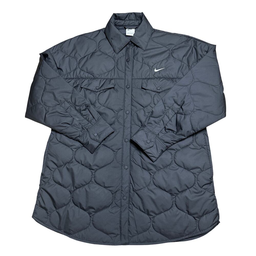 NIKE JACKET WOMENS S SMALL QUILTED  ESSENTIAL TRENCH COAT BLACK BNWT NEW